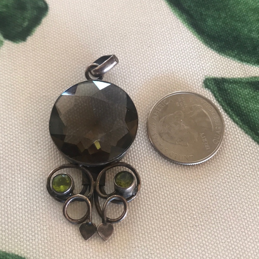 Smoky quartz and citrine in silver